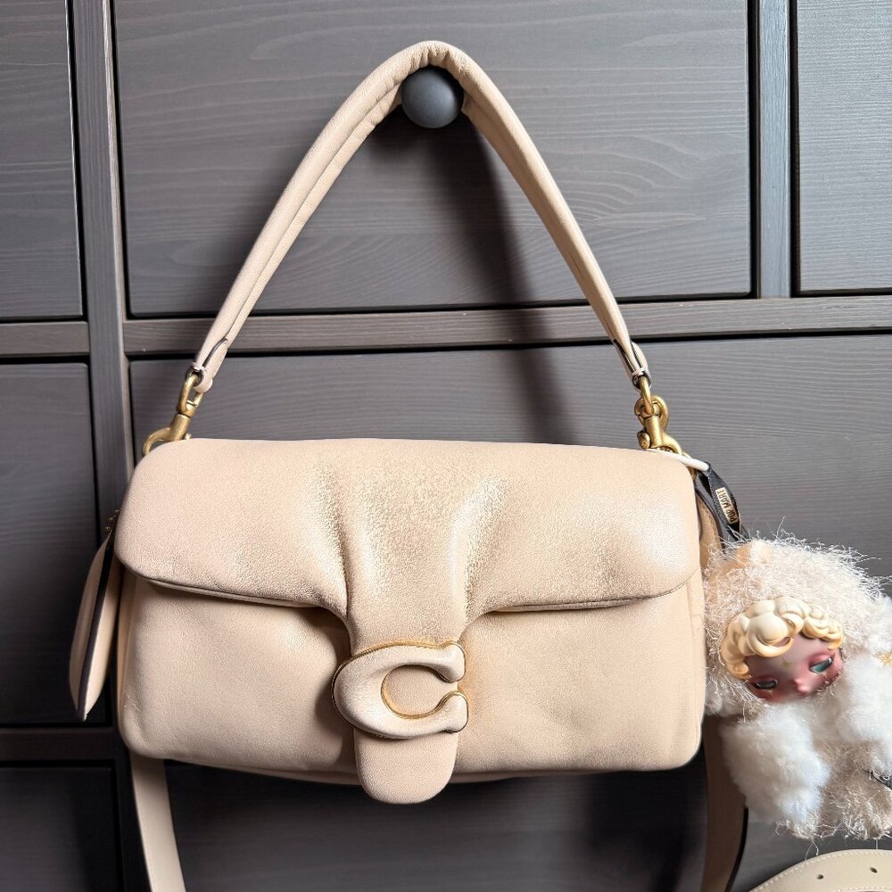 Coach Pillow Tabby 26 Ivory Cream Leather Shoulder Bag Crossbody Authentic